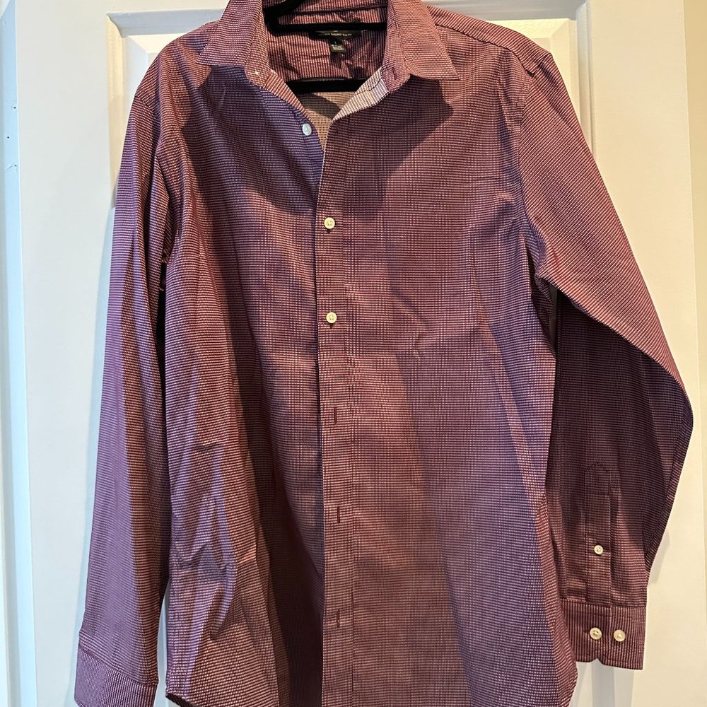 Banana Republic Non Iron Slim Fit Burgundy Button Shirt
